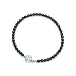Tiffany & Co. Tiffany Beads toggle necklace of black onyx and sterling silver. | ^ Necklaces & Pendants|Sterling Silver Jewelry