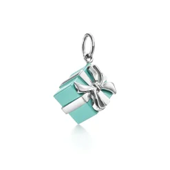Tiffany & Co. Tiffany Blue Box® charm in sterling silver with Tiffany Blue® enamel finish. | ^ Sterling Silver Jewelry|Tiffany Blue® Gifts