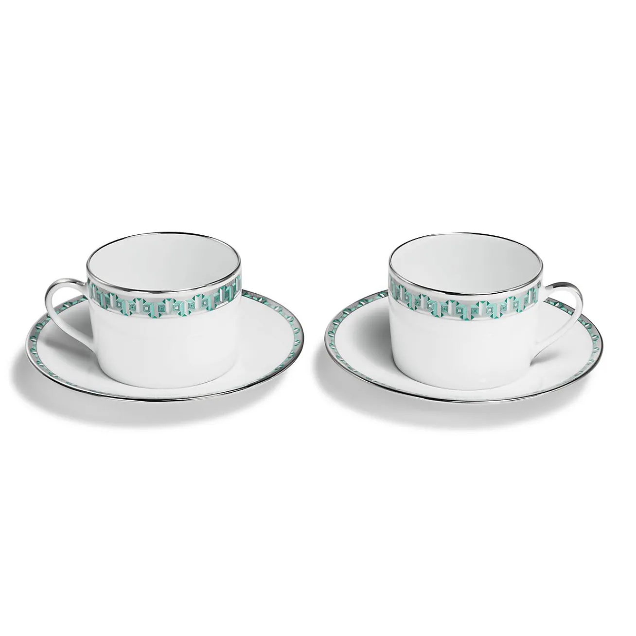 Tiffany & Co. Tiffany Blue Tiffany T True Cup and Saucer Set of Two, with Platinum Rims | ^ The Home|Housewarming Gifts
