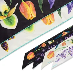 Tiffany & Co. Tiffany Botanica Wisteria Ribbon Scarf in Black Silk | ^Women Scarves & Stoles|Women's Accessories