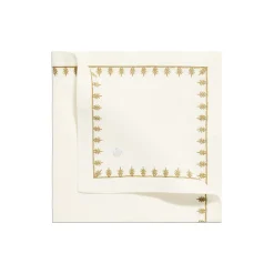 Tiffany & Co. Tiffany Crest Napkin in Embroidered White Linen | ^ Decor|Table Linens