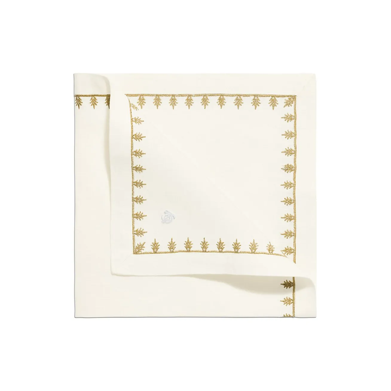 Tiffany & Co. Tiffany Crest Napkin in Embroidered White Linen | ^ Decor|Table Linens