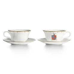 Tiffany & Co. Tiffany Crest Teacups Set of Two, in Bone China | ^ The Couple|Tableware