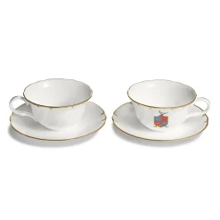 Tiffany & Co. Tiffany Crest Teacups Set of Two, in Bone China | ^ The Couple|Tableware
