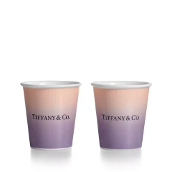 Tiffany & Co. Tiffany Cups Tiffany Coffee Cups in Infinity Morganite Bone China, Set of Two | ^ Tableware|Coffee & Tea