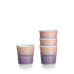 Tiffany & Co. Tiffany Cups Tiffany Espresso Cups in Infinity Morganite Bone China, Set of Four | ^ Tableware|Coffee & Tea