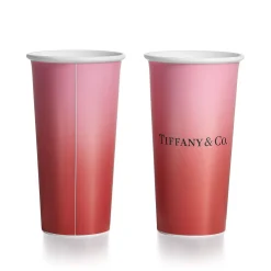 Tiffany & Co. Tiffany Cups Tiffany Large Coffee Cups in Infinity Ruby Bone China | ^ Tableware|Coffee & Tea