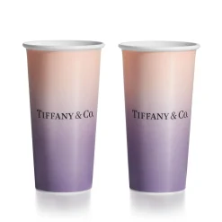 Tiffany & Co. Tiffany Cups Tiffany Large Coffee Cups in Infinity Morganite Bone China | ^ Tableware|Coffee & Tea