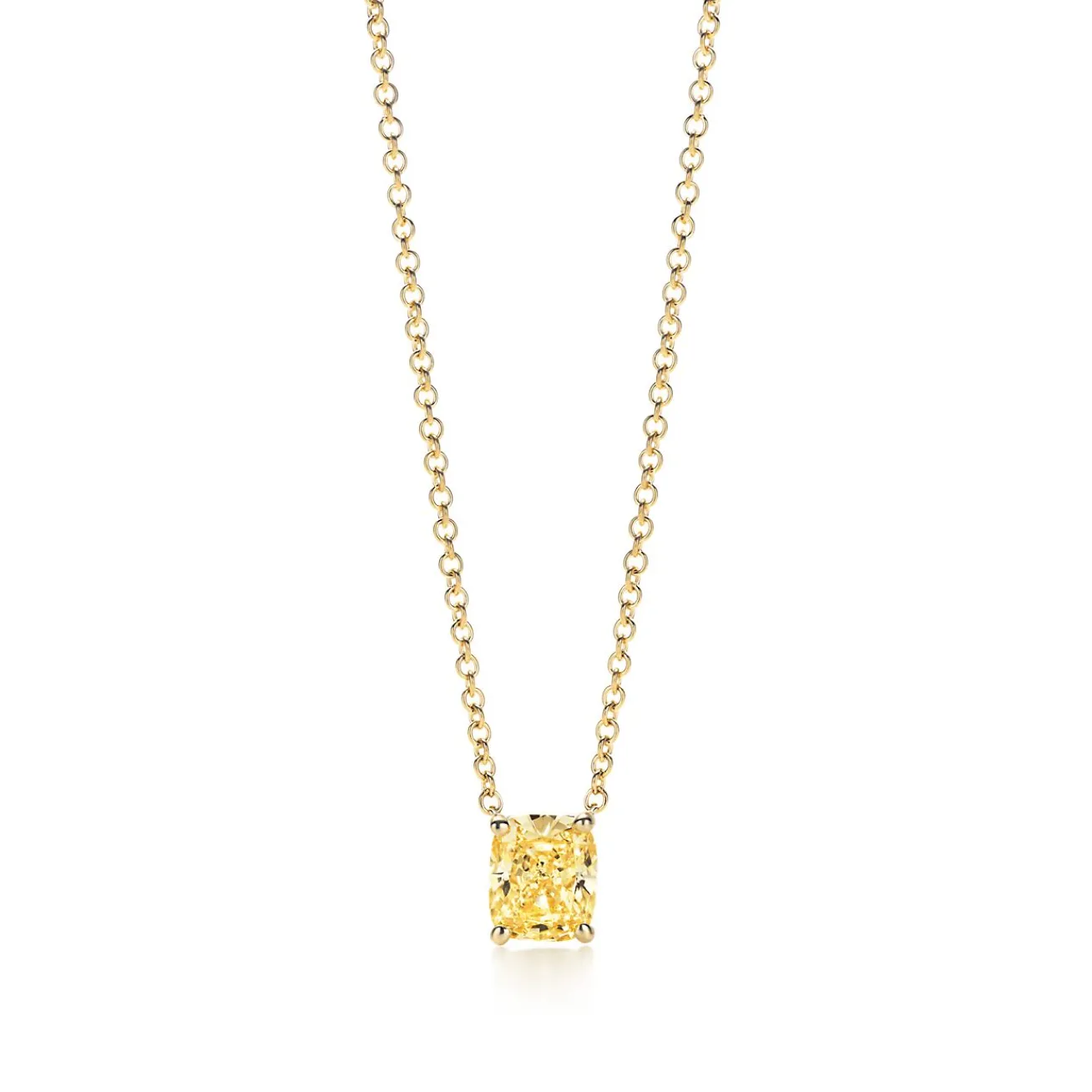 Tiffany & Co. Tiffany Cushion-Cut Yellow Diamond Pendant | ^ Necklaces & Pendants|Gold Jewelry