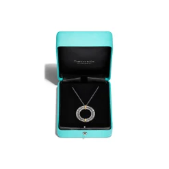 Tiffany & Co. Tiffany Edge Circle Pendant in Platinum and Yellow Gold with Diamonds, Large | ^ Necklaces & Pendants|Gold Jewelry