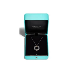 Tiffany & Co. Tiffany Edge Circle Pendant in Platinum and Yellow Gold with Diamonds, Small | ^ Necklaces & Pendants|Gold Jewelry