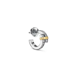 Tiffany & Co. Tiffany Edge Hoop Earrings in Platinum and Yellow Gold with Diamonds | ^ Earrings|Hoop Earrings