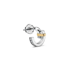 Tiffany & Co. Tiffany Edge Hoop Earrings in Platinum and Yellow Gold with Diamonds | ^ Earrings|Hoop Earrings