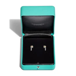 Tiffany & Co. Tiffany Edge Hoop Earrings in Platinum and Yellow Gold with Diamonds | ^ Earrings|Hoop Earrings