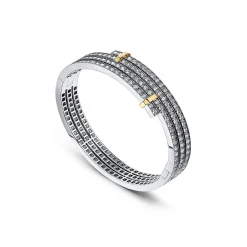 Tiffany & Co. Tiffany Edge Multi-row Bypass Bracelet in Platinum and Yellow Gold with Diamonds | ^ Bracelets|Gold Jewelry