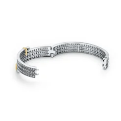 Tiffany & Co. Tiffany Edge Multi-row Bypass Bracelet in Platinum and Yellow Gold with Diamonds | ^ Bracelets|Gold Jewelry