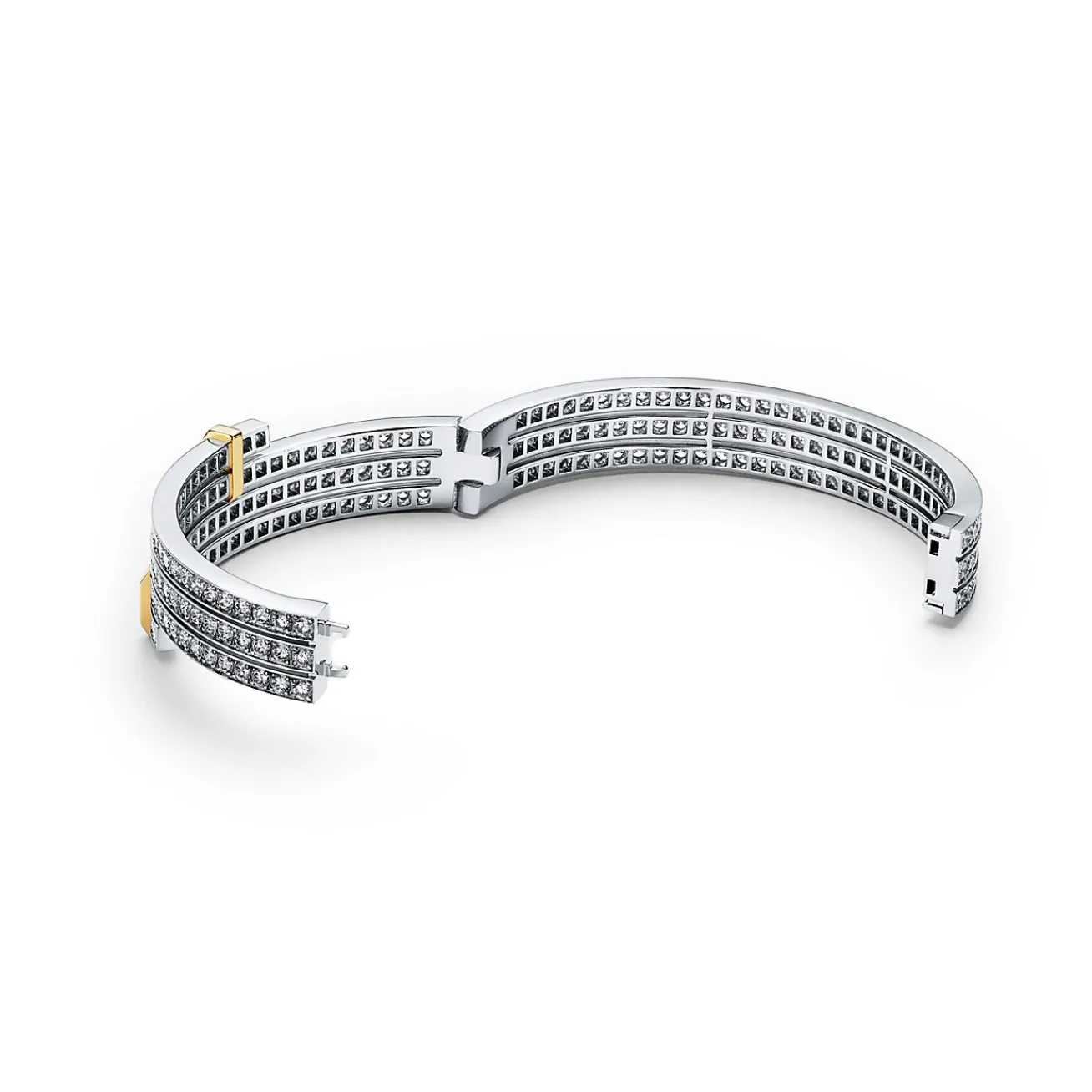 Tiffany & Co. Tiffany Edge Multi-row Bypass Bracelet in Platinum and Yellow Gold with Diamonds | ^ Bracelets|Gold Jewelry