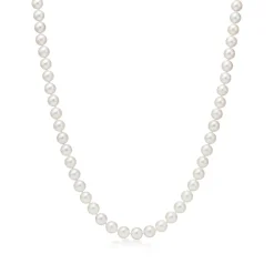 Tiffany & Co. Tiffany Essential Pearls necklace of Akoya pearls with an 18k white gold clasp. | ^ Pearl Jewelry