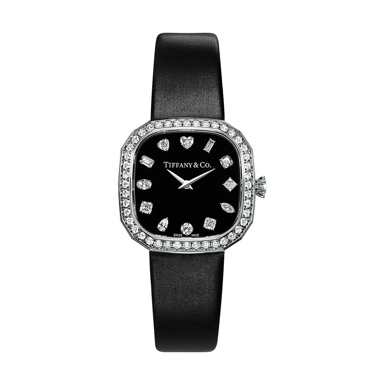 Tiffany & Co. Tiffany Eternity 28 MM Cushion-shaped Watch in White Gold with Diamonds | ^Women Fine Watches|Women’s Watches