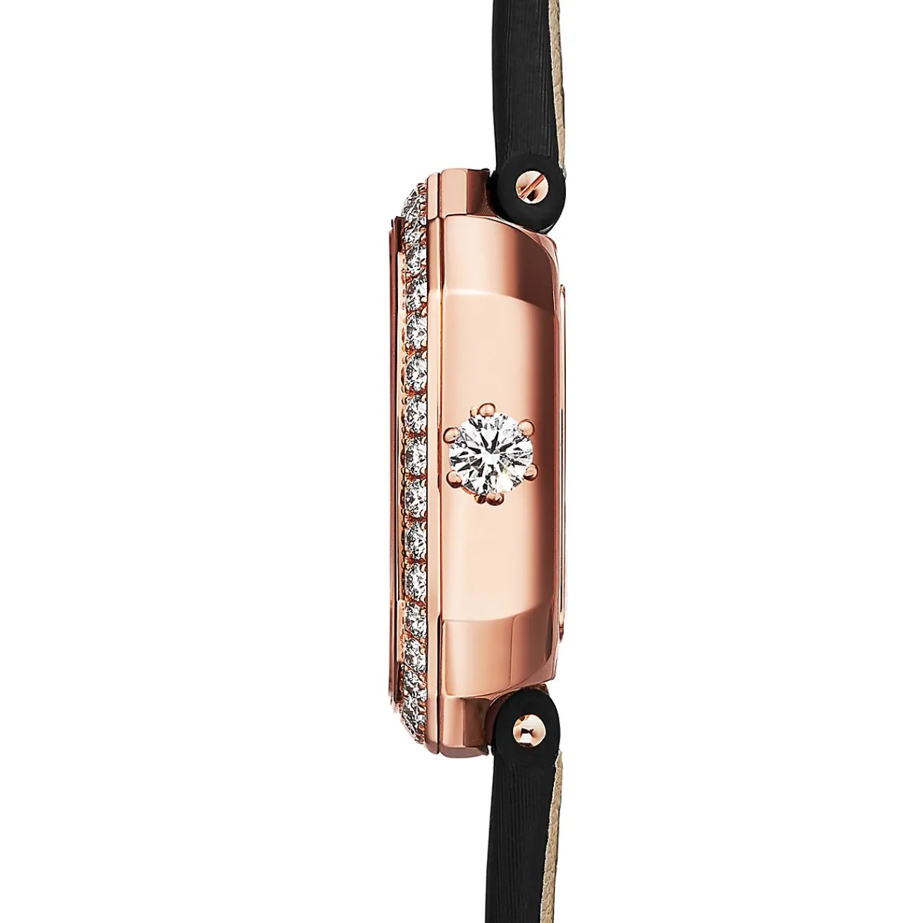 Tiffany & Co. Tiffany Eternity 28 MM Cushion-shaped Watch in Rose Gold with Diamonds | ^Women Fine Watches|Women’s Watches