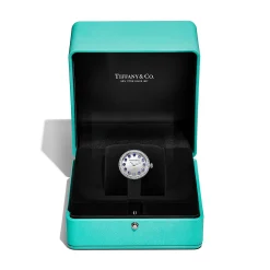 Tiffany & Co. Tiffany Eternity 28 MM Round Watch in White Gold with Sapphires and Diamonds | ^ Fine Watches