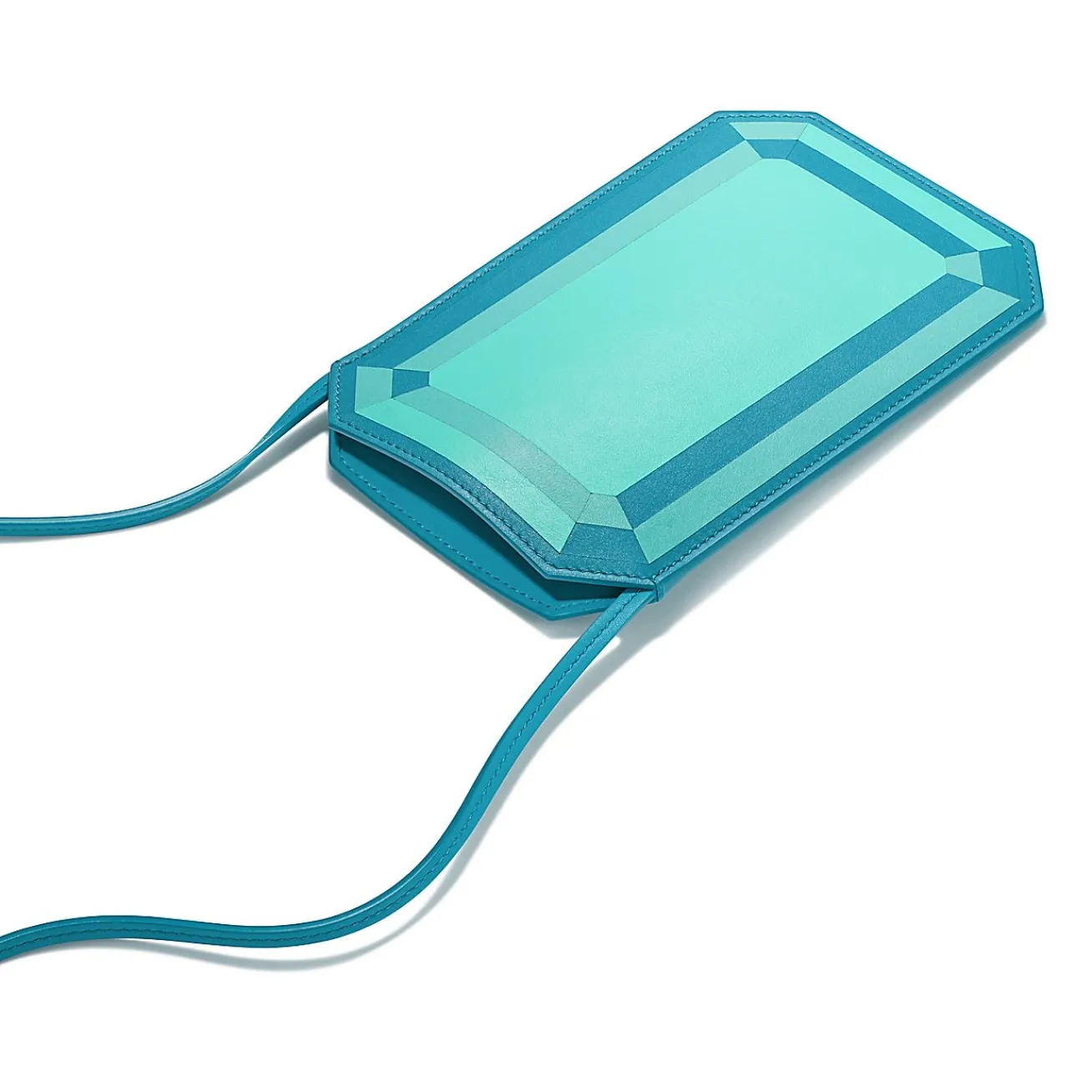 Tiffany & Co. Tiffany Facets Crossbody Phone Case in Tiffany Blue® Intarsia Leather | ^Women Online Exclusives|Tiffany Blue® Gifts
