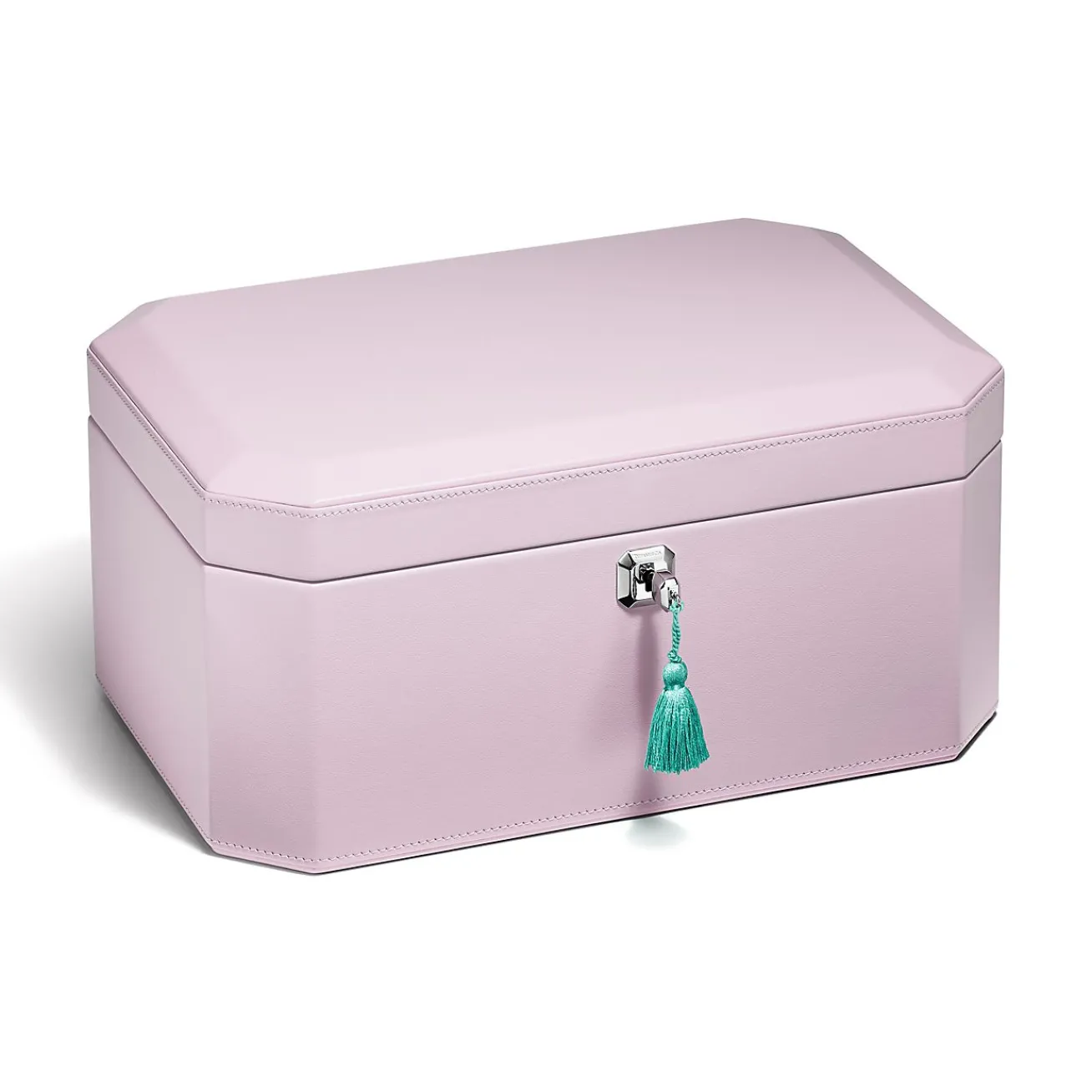 Tiffany & Co. Tiffany Facets Extra Large Jewelry Box in Kunzite-colored Leather | ^ Decor