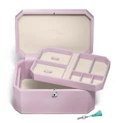 Tiffany & Co. Tiffany Facets Extra Large Jewelry Box in Kunzite-colored Leather | ^ Decor