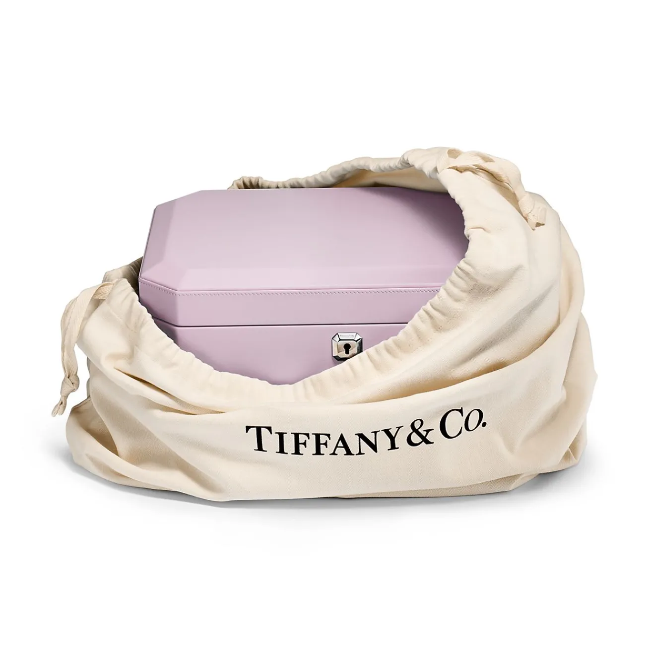 Tiffany & Co. Tiffany Facets Extra Large Jewelry Box in Kunzite-colored Leather | ^ Decor