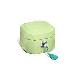 Tiffany & Co. Tiffany Facets Small Jewelry Box in Tsavorite-colored Leather | ^ Decor