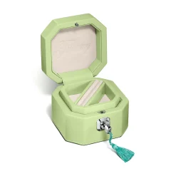 Tiffany & Co. Tiffany Facets Small Jewelry Box in Tsavorite-colored Leather | ^ Decor