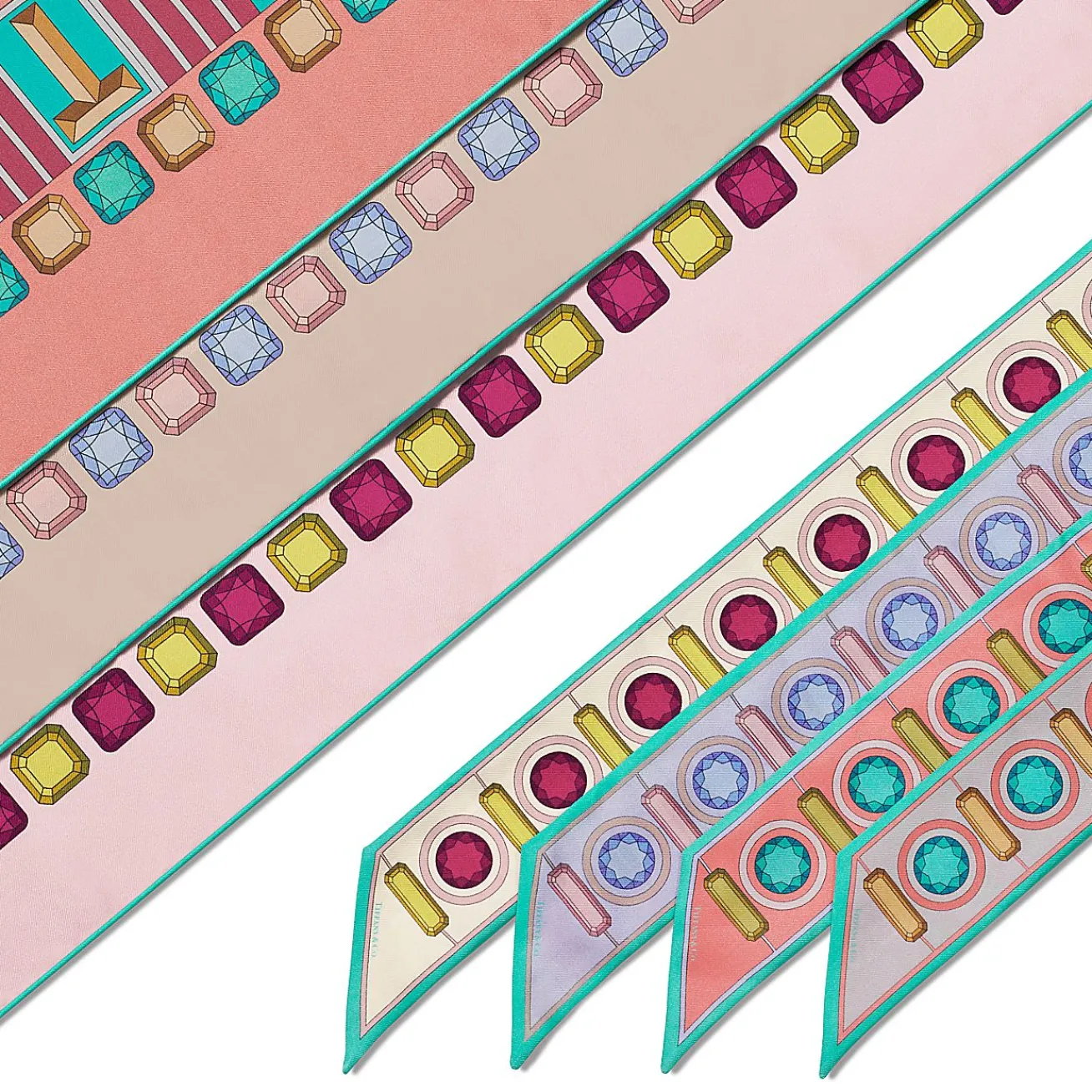 Tiffany & Co. Tiffany Facets Square Scarf in Lavender Silk | ^Women Scarves & Stoles|Women's Accessories