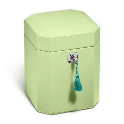 Tiffany & Co. Tiffany Facets Tall Jewelry Box in Tsavorite-colored Leather | ^ Decor