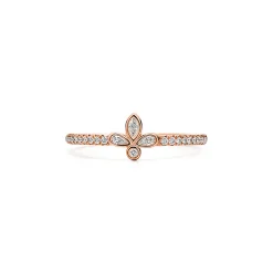 Tiffany & Co. Tiffany Fleur de Lis band ring in 18k rose gold with diamonds, extra mini. | ^ Rings|Rose Gold Jewelry
