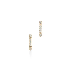 Tiffany & Co. Tiffany Fleur de Lis key bar earrings in 18k gold with diamonds. | ^ Earrings|Gifts for Her