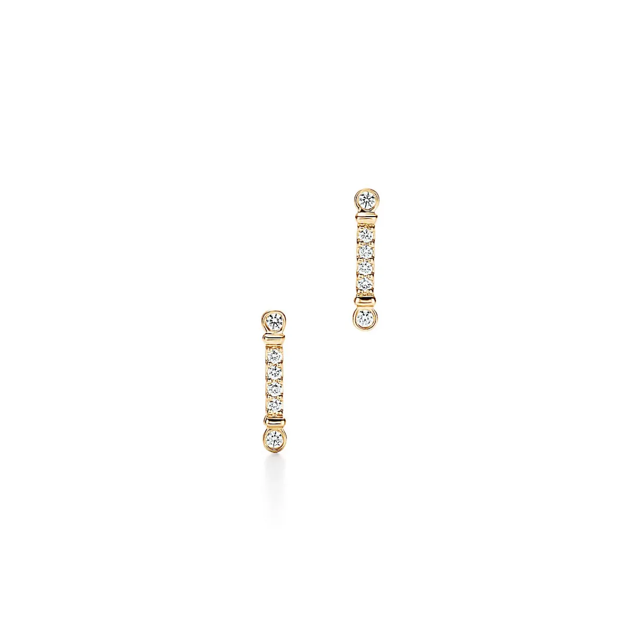 Tiffany & Co. Tiffany Fleur de Lis key bar earrings in 18k gold with diamonds. | ^ Earrings|Gifts for Her