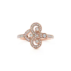 Tiffany & Co. Tiffany Fleur de Lis ring in 18k rose gold with diamonds. | ^ Rings|Rose Gold Jewelry