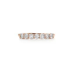 Tiffany & Co. Tiffany Forever Band Ring in Rose Gold with a Half-circle of Diamonds, 3 mm Wide | ^Women Rings|Stacking Rings