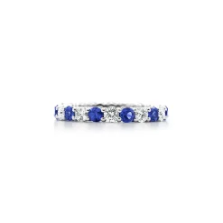 Tiffany & Co. Tiffany Forever Band Ring in Platinum with a Full Circle of Sapphires & Diamonds | ^Women Rings|Platinum Jewelry