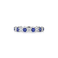 Tiffany & Co. Tiffany Forever Band Ring in Platinum with a Full Circle of Sapphires & Diamonds | ^Women Rings|Platinum Jewelry