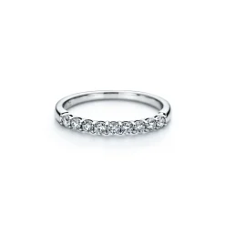 Tiffany & Co. Tiffany Forever Band Ring in Platinum with a Half-circle of Diamonds, 2.2 mm | ^Women Rings|Platinum Jewelry