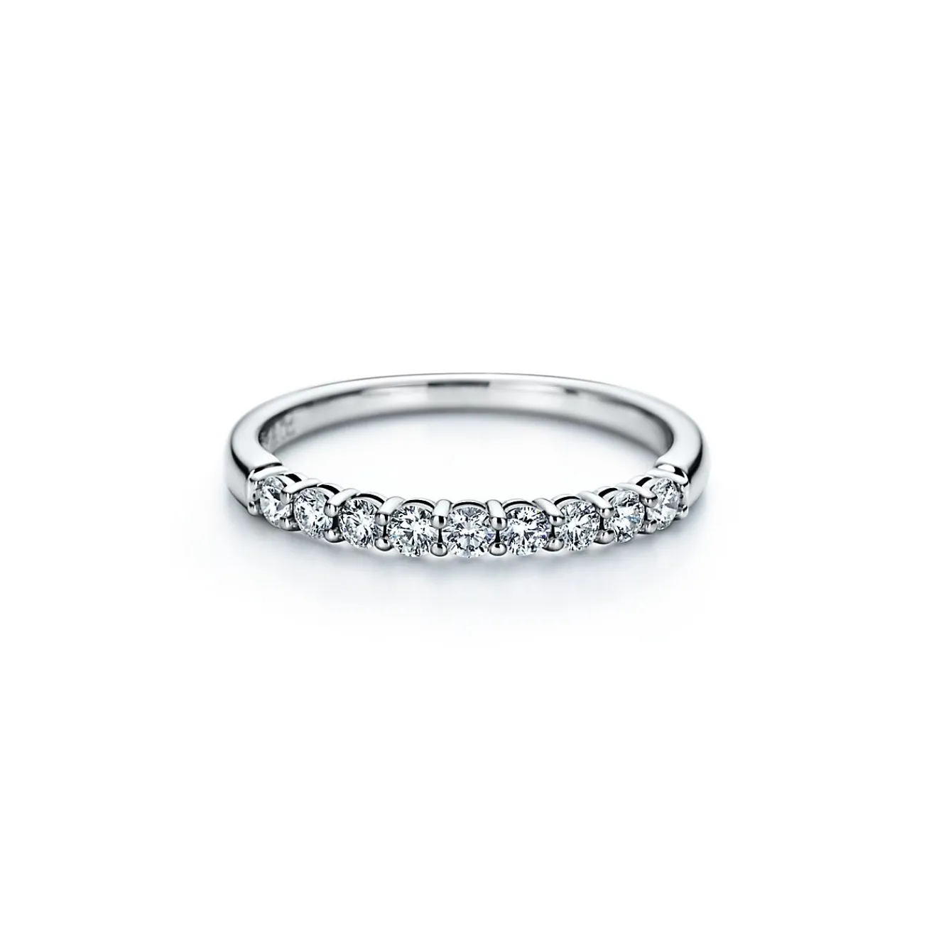 Tiffany & Co. Tiffany Forever Band Ring in Platinum with a Half-circle of Diamonds, 2.2 mm | ^Women Rings|Platinum Jewelry