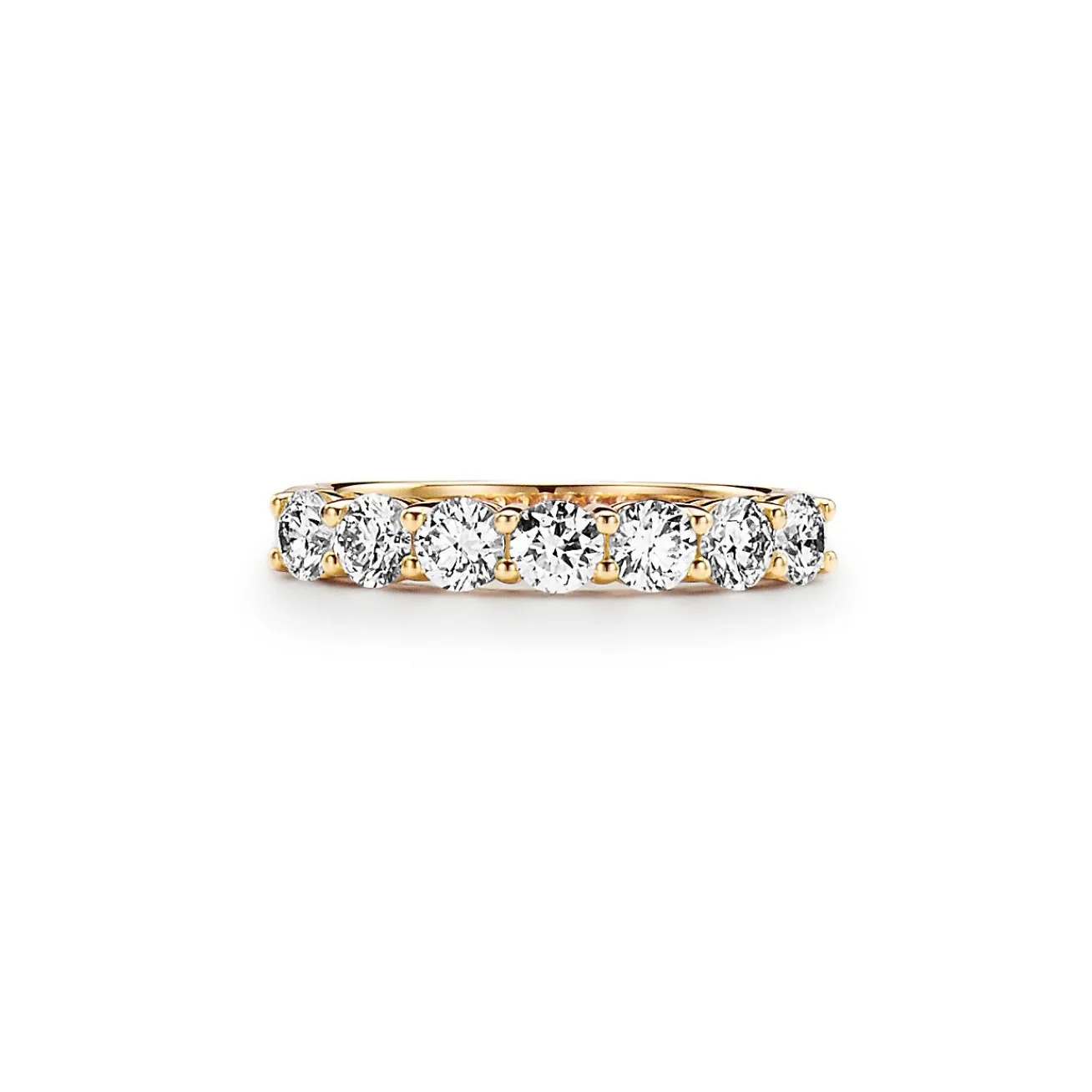 Tiffany & Co. Tiffany Forever Band Ring in Yellow Gold with a Half-circle of Diamonds, 3.5 mm | ^Women Rings|Stacking Rings