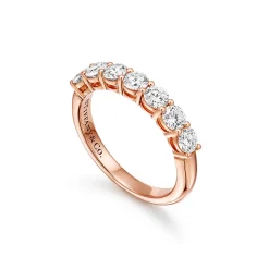 Tiffany & Co. Tiffany Forever Band Ring in Rose Gold with a Half-circle of Diamonds, 3.5 mm | ^Women Rings|Rose Gold Jewelry