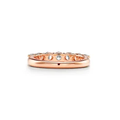 Tiffany & Co. Tiffany Forever Band Ring in Rose Gold with a Half-circle of Diamonds, 3.5 mm | ^Women Rings|Rose Gold Jewelry