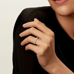 Tiffany & Co. Tiffany Forever Band Ring in Yellow Gold with a Half-circle of Diamonds, 3 mm | ^Women Rings|Stacking Rings