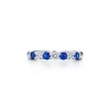 Tiffany & Co. Tiffany Forever Band Ring in Platinum with a Half-circle of Sapphires & Diamonds | ^Women Rings|Stacking Rings