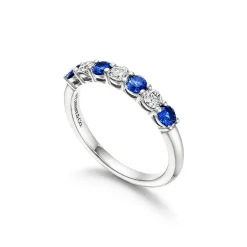 Tiffany & Co. Tiffany Forever Band Ring in Platinum with a Half-circle of Sapphires & Diamonds | ^Women Rings|Stacking Rings