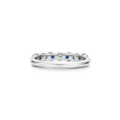 Tiffany & Co. Tiffany Forever Band Ring in Platinum with a Half-circle of Sapphires & Diamonds | ^Women Rings|Stacking Rings