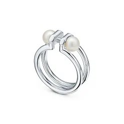 Tiffany & Co. Tiffany HardWear double pearl ring in sterling silver. | ^ Rings|Men's Jewelry